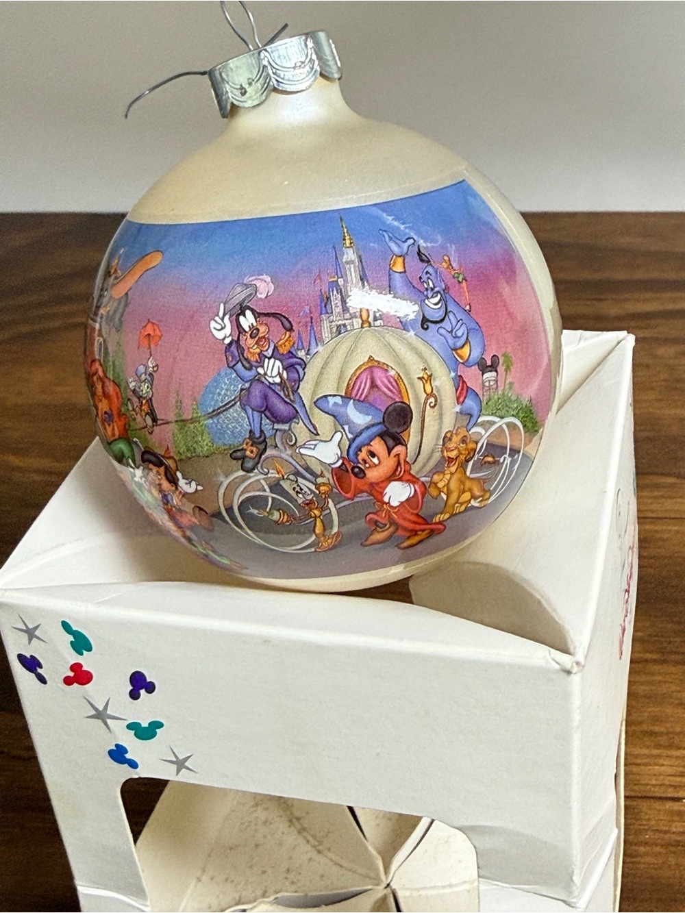 Vintage 90s Walt Disney Characters Castle Christmas Ornament